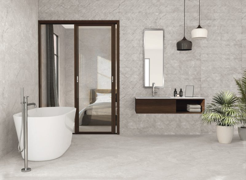 Acadia Pearl Matte 48x48x9mm Stone Look Porcelain Tile