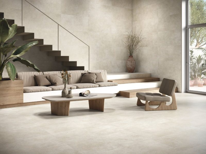 Asphalt Off White Matte 24x48x10mm Stone Look Porcelain Tile