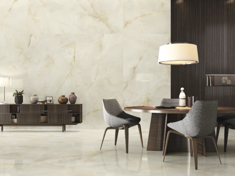 Quios Cream Polished 24x48x10mm Onyx Look Porcelain Tile