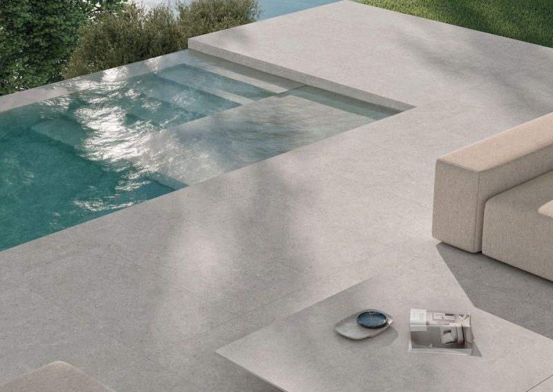 Somport Light Matte 24x48x9mm Limestone Look Porcelain Tile