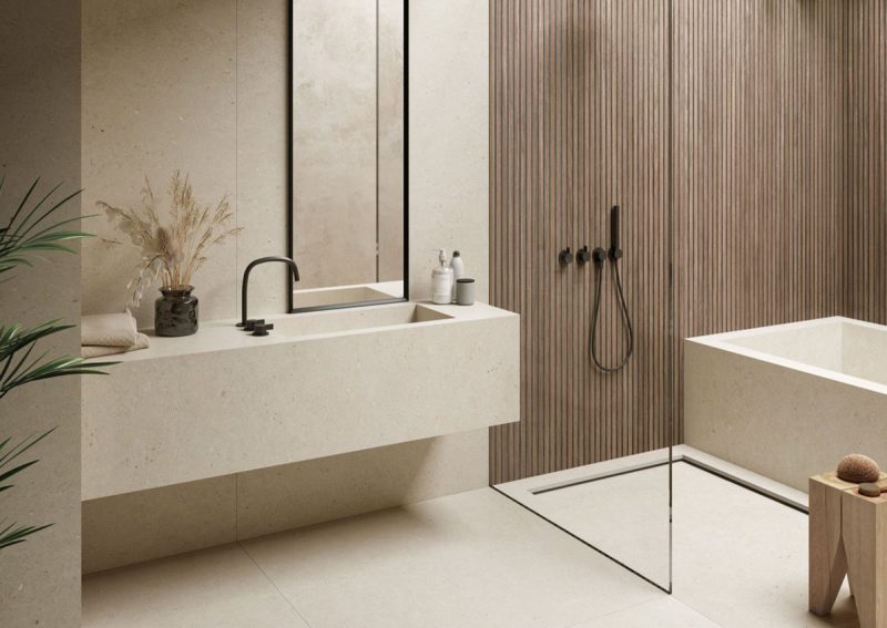 Somport Muret Sand Matte 24x48x9mm Limestone Look Porcelain Tile