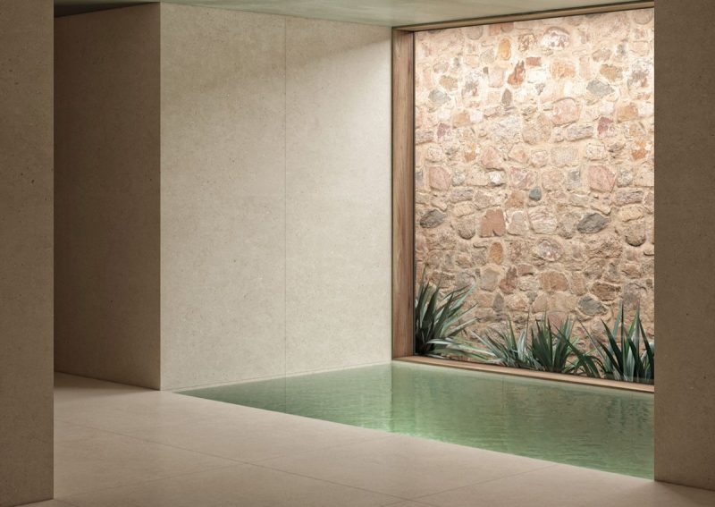 Somport Muret Sand Matte 24x48x9mm Limestone Look Porcelain Tile