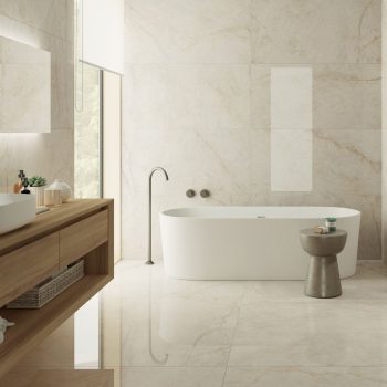 Lucca Beige Polished 24x48x9mm Marble Look Porcelain Tile