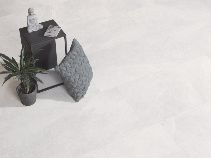 Mustang White Matte 24x48x9mm Slate Look Porcelain Tile