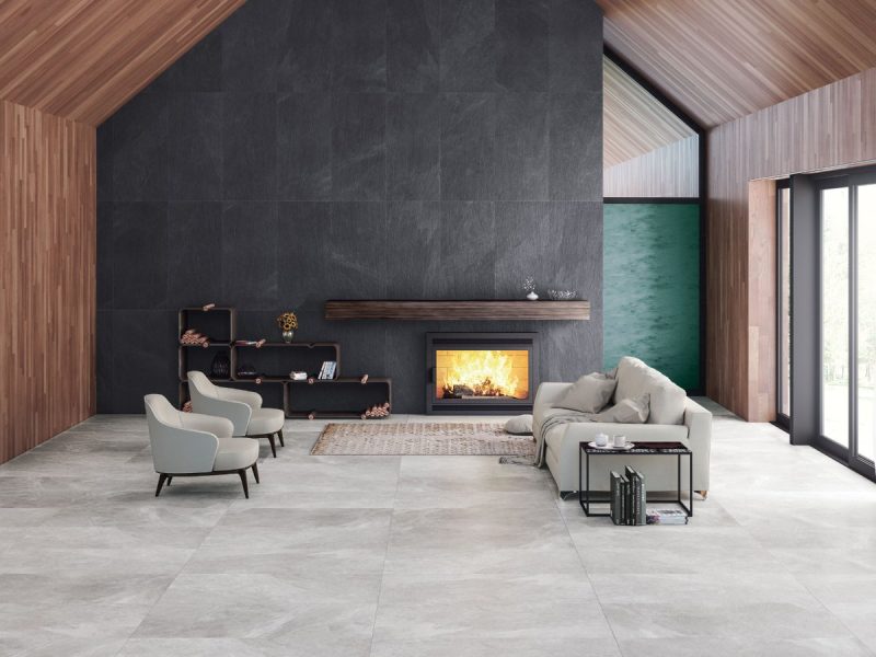 Mustang Grey Matte 24x48x9mm Slate Look Porcelain Tile