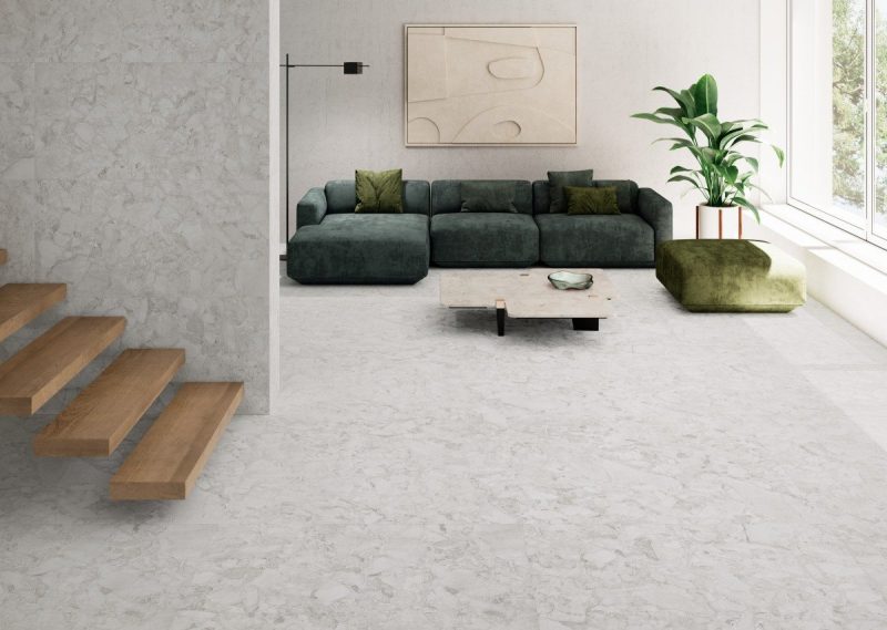 Aracruz Blanco Matte 24x48x9mm Terrazzo Look Porcelain Tile