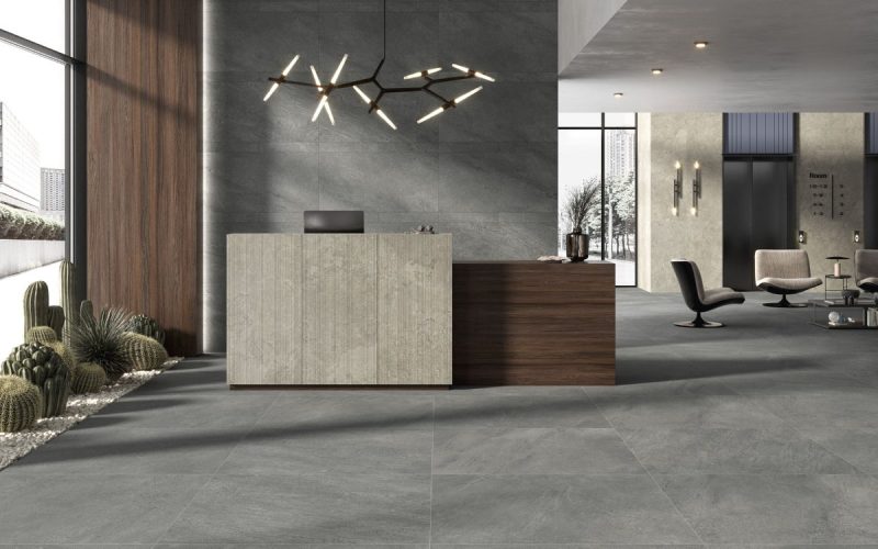 Portraits Newport Groove Matte 24x48x9mm Stone Look Porcelain Tile