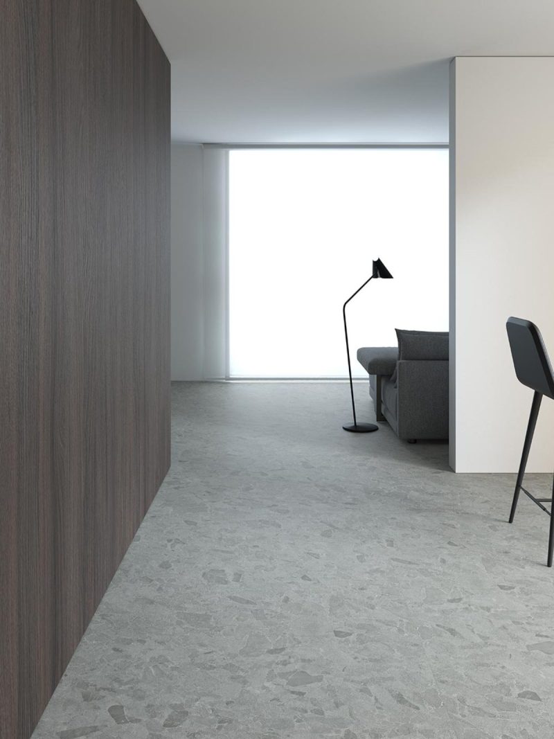 Eme Grey Matte 24x48x9mm Terrazzo Look Porcelain Tile