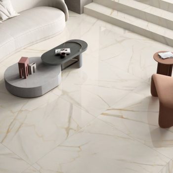 Viena Gold Polished 48x48x9mm Marble Look Porcelain Tile