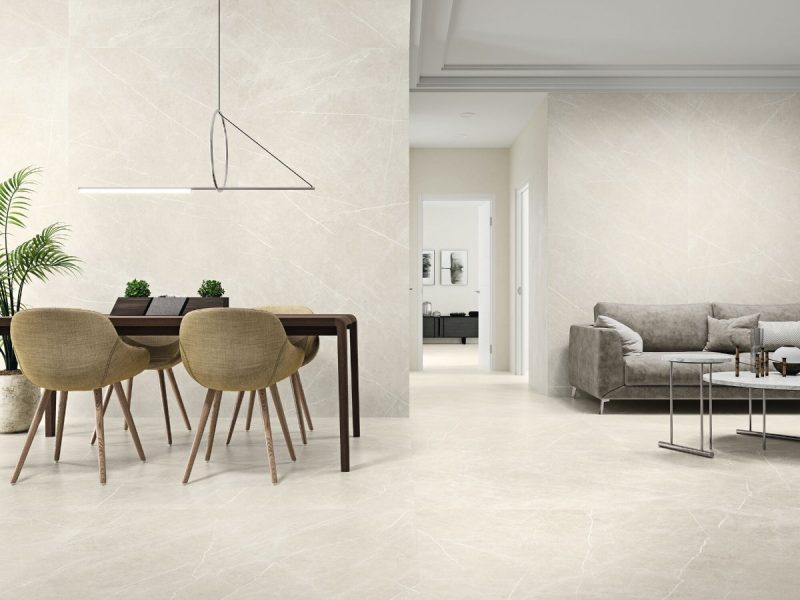 Eternal Cream Matte 24x48x10mm Marble Look Porcelain Tile