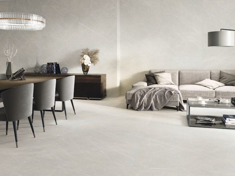 Eternal Pearl Matte 24x48x10mm Marble Look Porcelain Tile