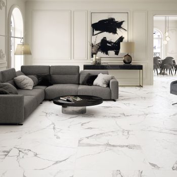 Le Blanc Matte 24x48x10mm Marble Look Porcelain Tile