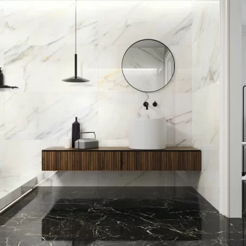 Calacatta Slow Polished 24x48x10.40mm Marble Look Porcelain Tile