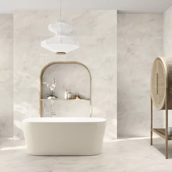 Alexandria Cream Matte 24x48x9mm Marble Look Porcelain Tile