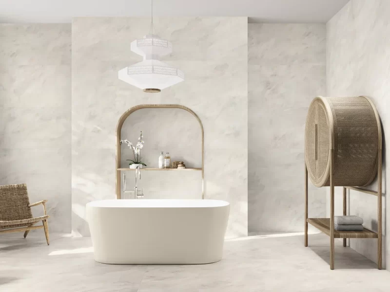 Alexandria Cream Matte 24x48x9mm Marble Look Porcelain Tile