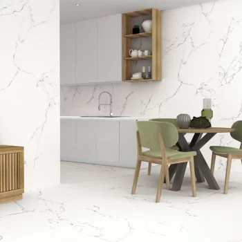 Finezza Bianco Polished 24x48x9mm Marble Look Porcelain Tile