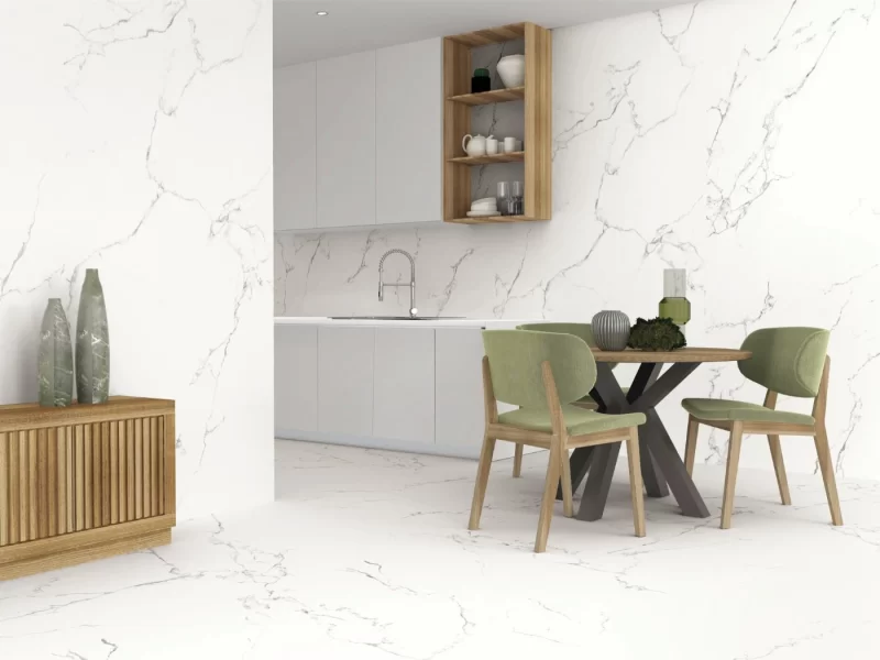 Finezza Bianco Polished 24x48x9mm Marble Look Porcelain Tile