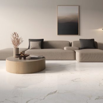 Colbert White Polished 24x48x9mm Marble Look Porcelain Tile