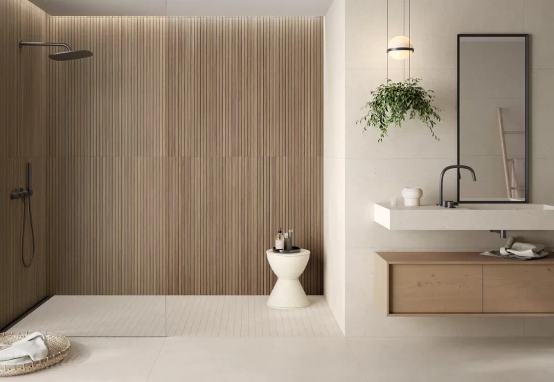 Osaka Nut Matte 24x48x9mm Fluted Look Porcelain Tile