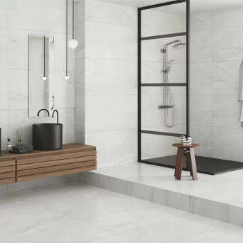 Aley White Matte 24x48x9mm Marble Look Porcelain Tile