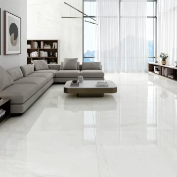 Aley White Polished 48x48x9mm Marble Look Porcelain Tile