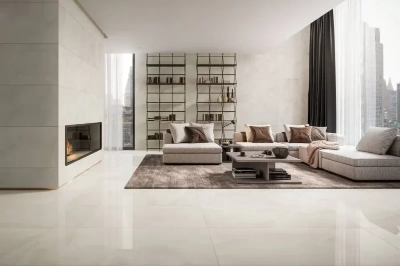 Prestigio Onyx White Polished 24x48x9mm Onyx Look Porcelain Tile