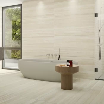 Avignon Bone Matte 24x48x10mm Travertine Look Porcelain Tile