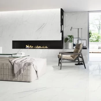 Nikea Polished 32x63x10mm Marble Look Porcelain Tile