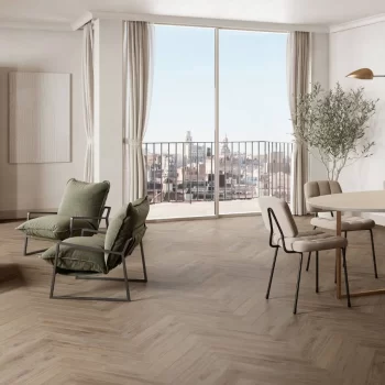 Michigan Chevron Bone Matte 24x48x9mm Wood Look Porcelain Tile