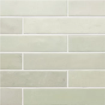Aqua satin porcelain subway tile, ideal for backsplashes and bathrooms.