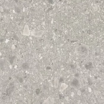 Brera Groove 24x48 matte porcelain tile with a stone look in grey color.