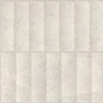 Cream blind matte ceramic tile with a stone look, 16x48 inches, ideal for wall applications.