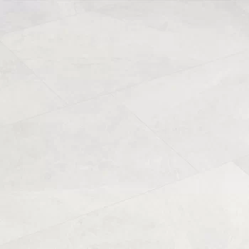 White matte porcelain tile with a slate look, large format, ideal for floors and walls.