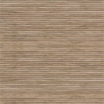 Roble matte ceramic tile in large format with a fluted look, perfect for walls.