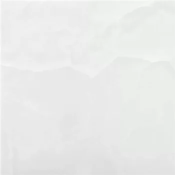 Large format white porcelain tile with an onyx look, matte finish, and rectified edges.