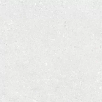 White matte ceramic tile with a stone look in large format, suitable for wall applications.