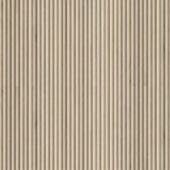 Rectangular matte ceramic tile in Ductile Sand Cabana, featuring a fluted look for wall applications.
