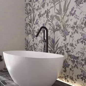 Rectangular white tile with a smooth matte texture, ideal for various applications.