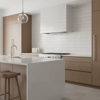 Glossy white ceramic subway tile, 0.6x5 inches, suitable for walls, with non-rectified edges.