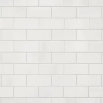 Glossy white jolly subway look ceramic tile, perfect for backsplashes and bathroom walls.