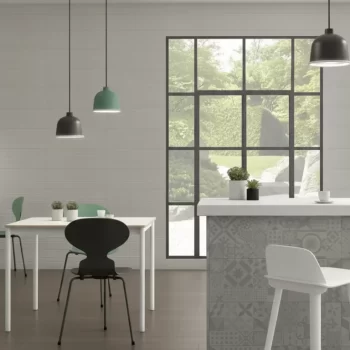 Beige and cream stone look porcelain tile in a matte finish, ideal for floors and walls.