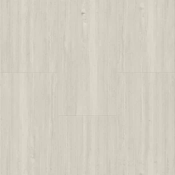 Beige and cream travertine look porcelain tile in matte finish, 24x48, for wall applications.