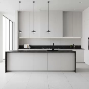 Ductile Grey Arco porcelain tile with a soft textured finish, 24x48, designed for wall applications.