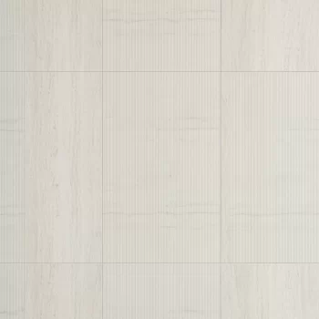 Matte beige porcelain tile with a travertine look, 24x48 inches, suitable for walls.